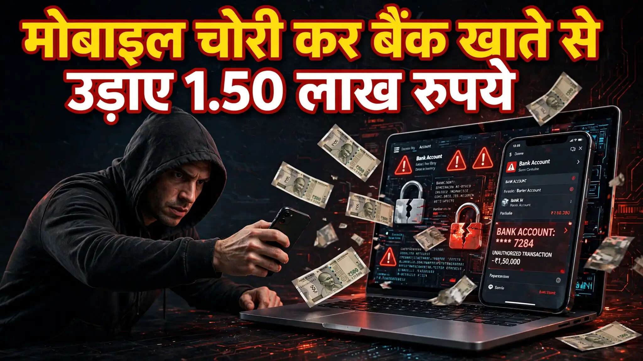 मोबाइल चोरी कर खाते से उड़ाए ₹1.50 लाख
